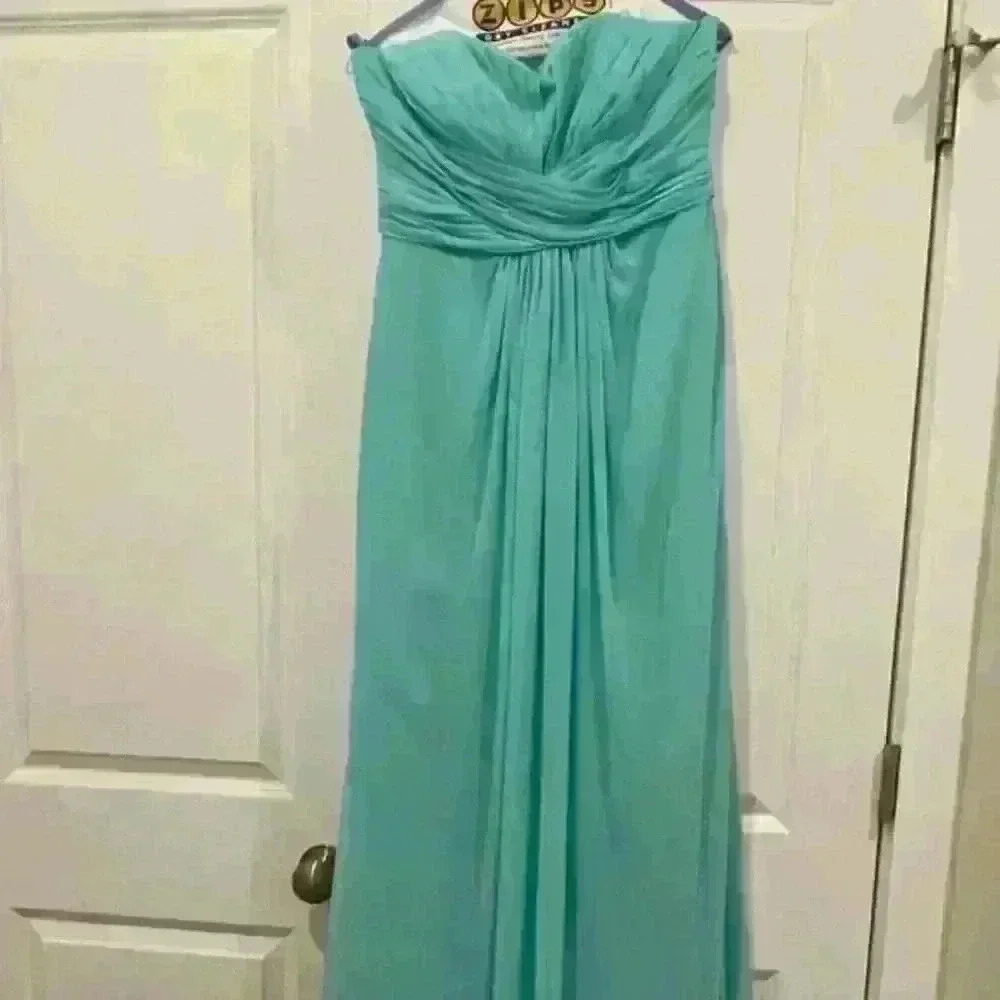 David’s Bridal Strapless Chiffon with Pleats